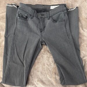 pistola Charcoal Gray Frayed Hem Jeans